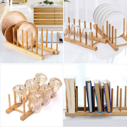 Soporte para platos o libros de madera Alan