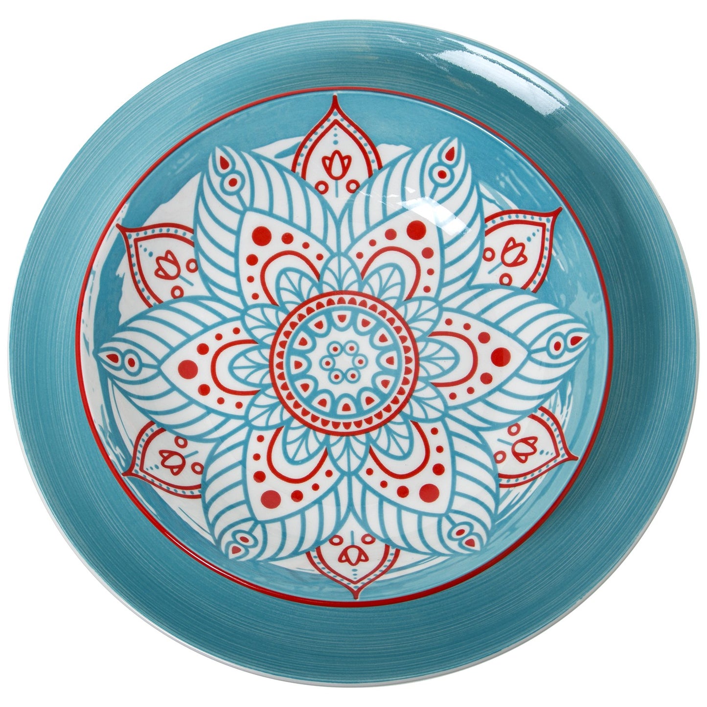 Vajilla de 18 piezas de porcelana Mandala Martín - Azul