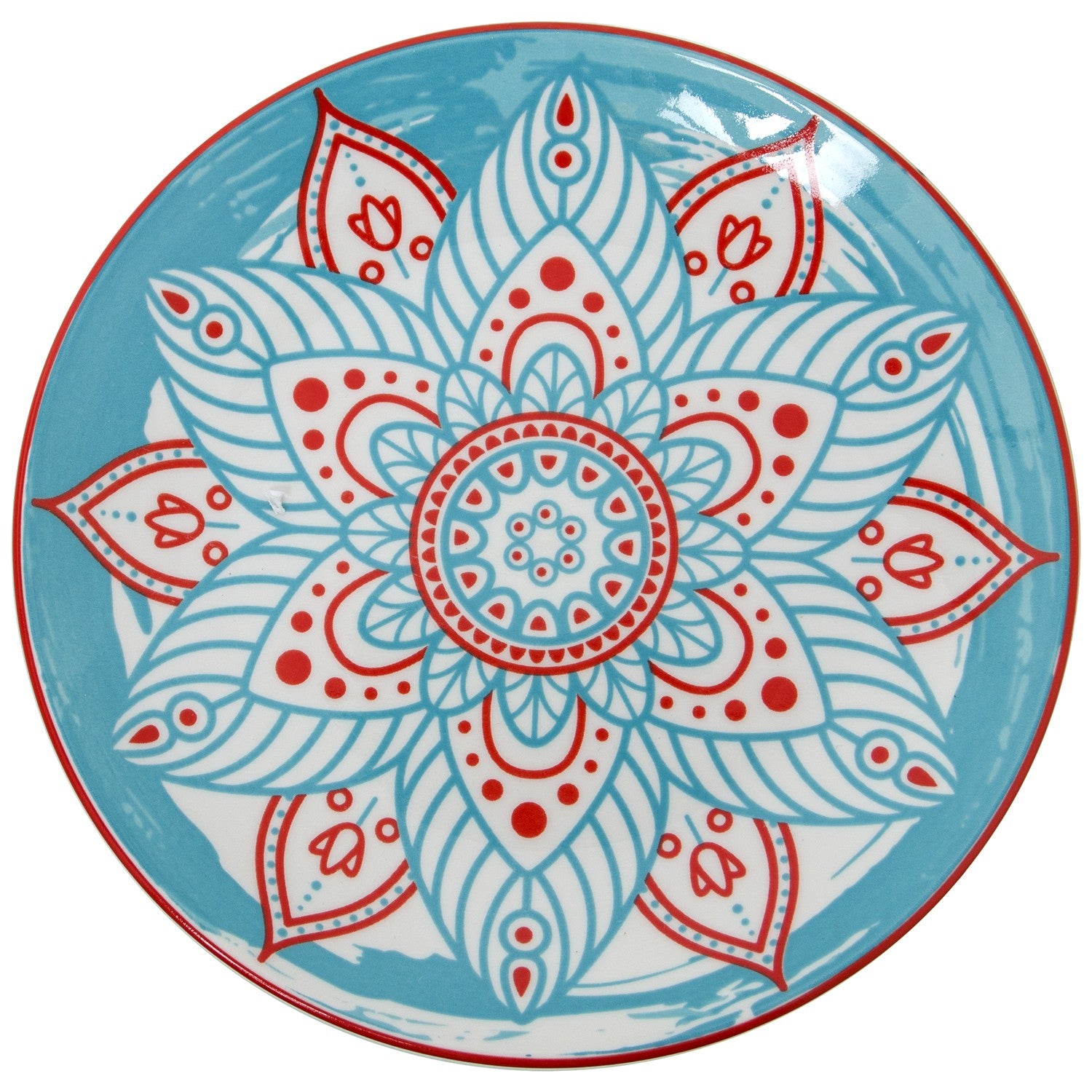 Vajilla de 18 piezas de porcelana Mandala Martín - Azul