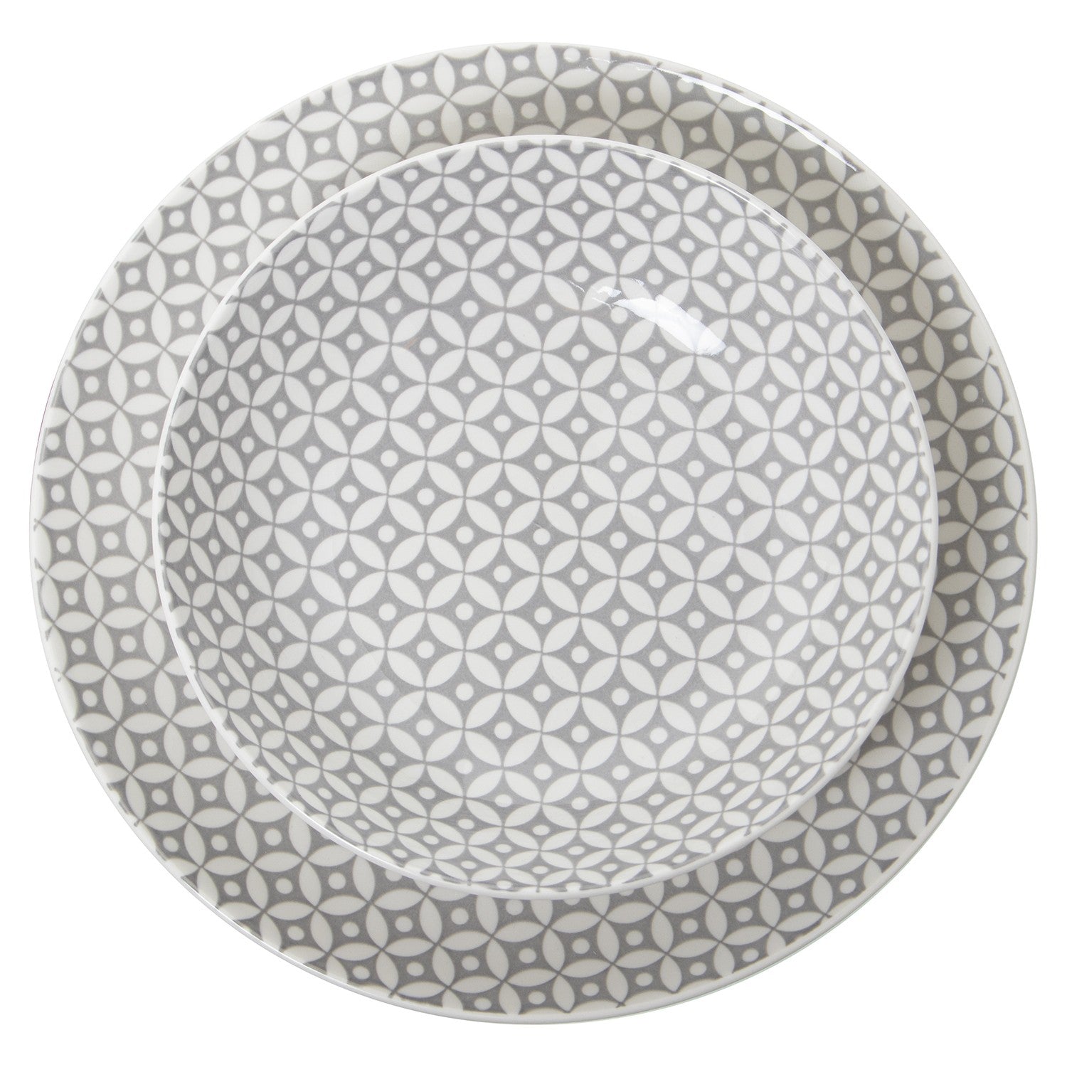 Vajilla de porcelana de 18 piezas Martín - Gris