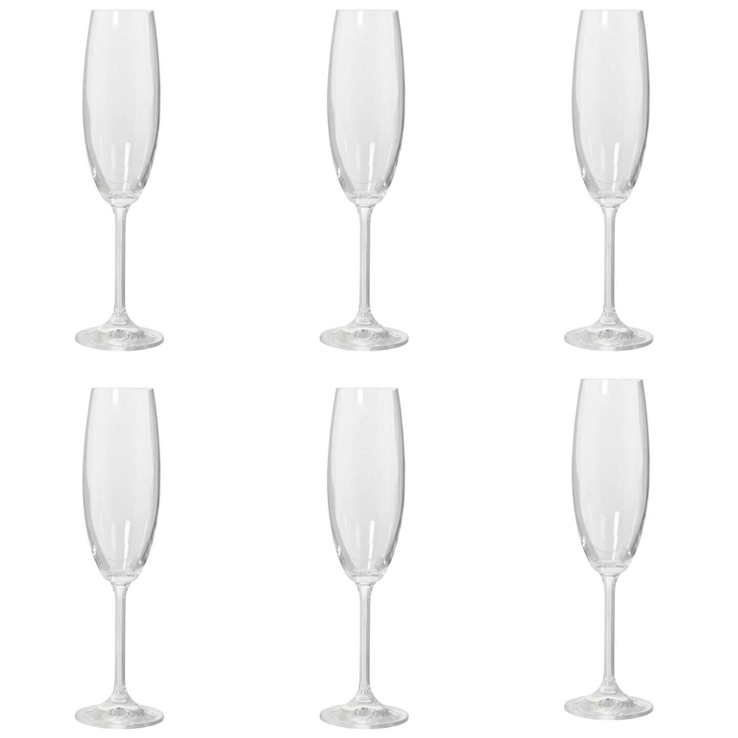 Set de 6 Copas de champagne de cristal de bohemia 230 ml Mario