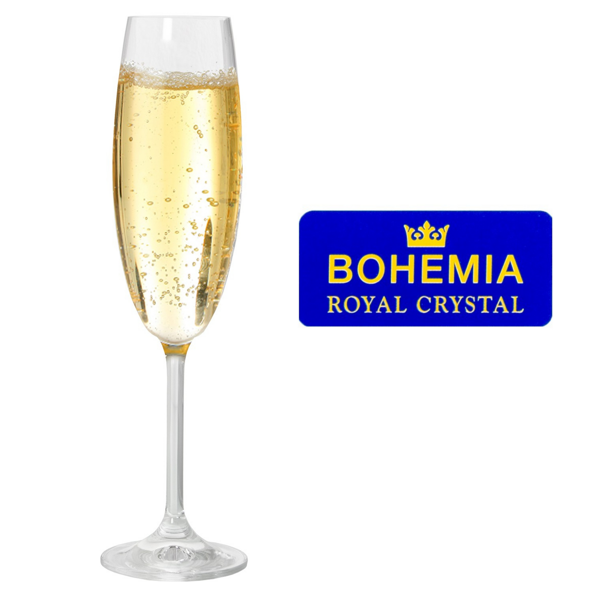 Set de 6 Copas de champagne de cristal de bohemia 230 ml Mario