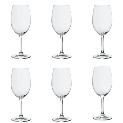 Set of 6 Mario Bohemian Crystal Bordeaux Glasses