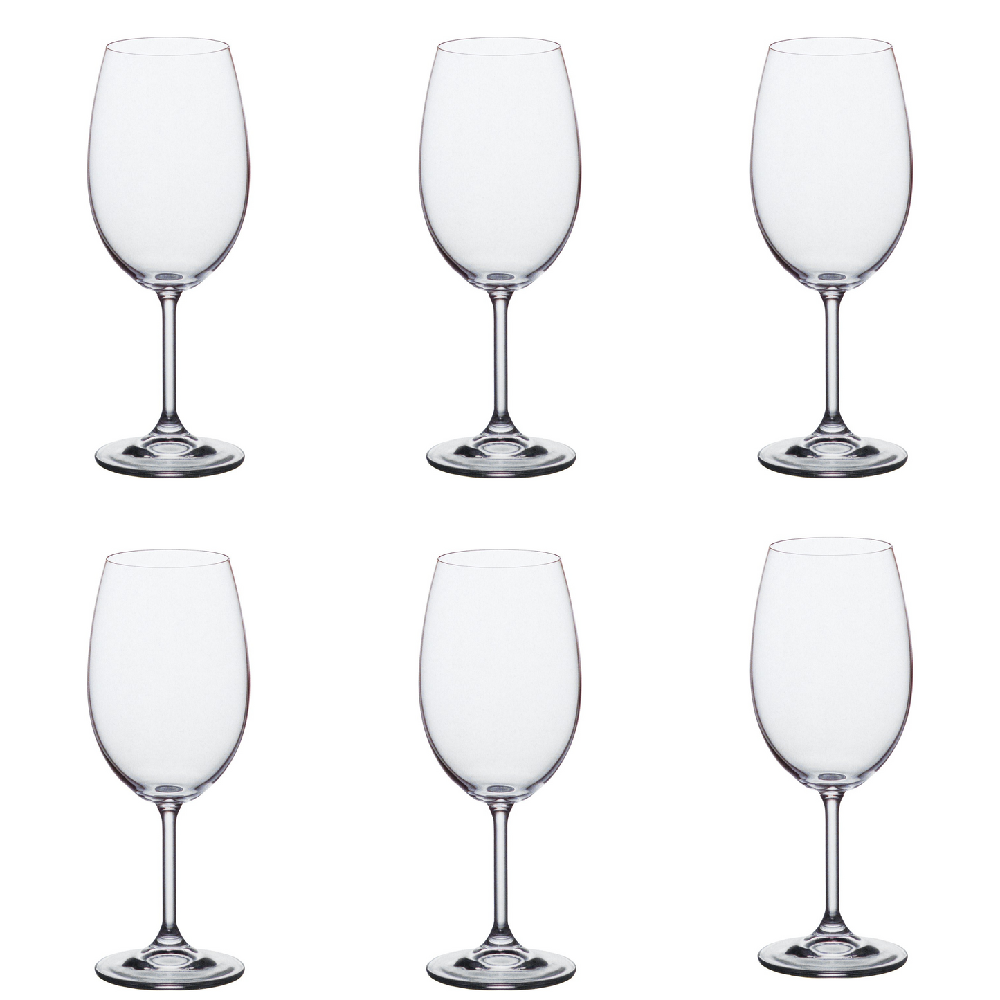 Set of 6 Mario Bohemian Crystal Bordeaux Glasses