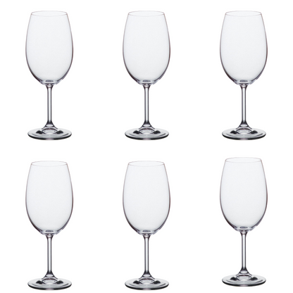 Set of 6 Mario Bohemian Crystal Bordeaux Glasses