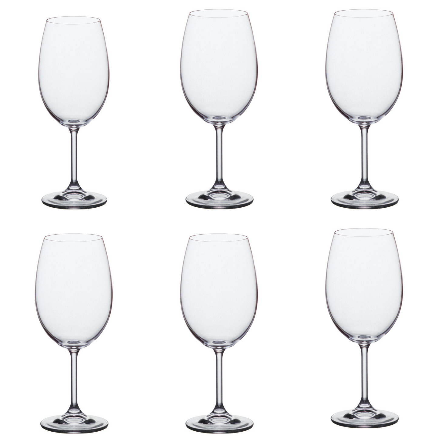 Set of 6 Mario Bohemian Crystal Bordeaux Glasses