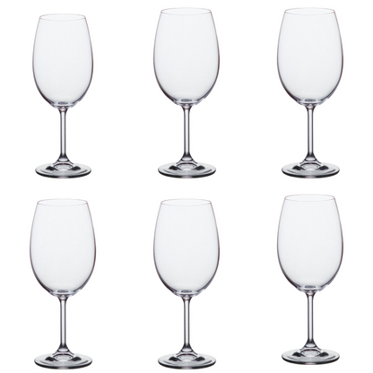 Set of 6 Mario Bohemian Crystal Bordeaux Glasses