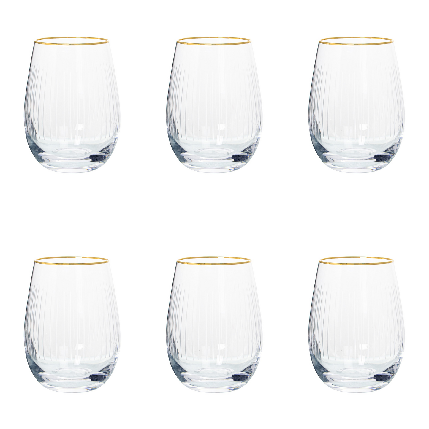 Set de 6 vasos de cristal 400 ml Martín