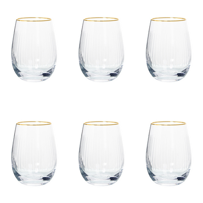 Set de 6 vasos de cristal 400 ml Martín