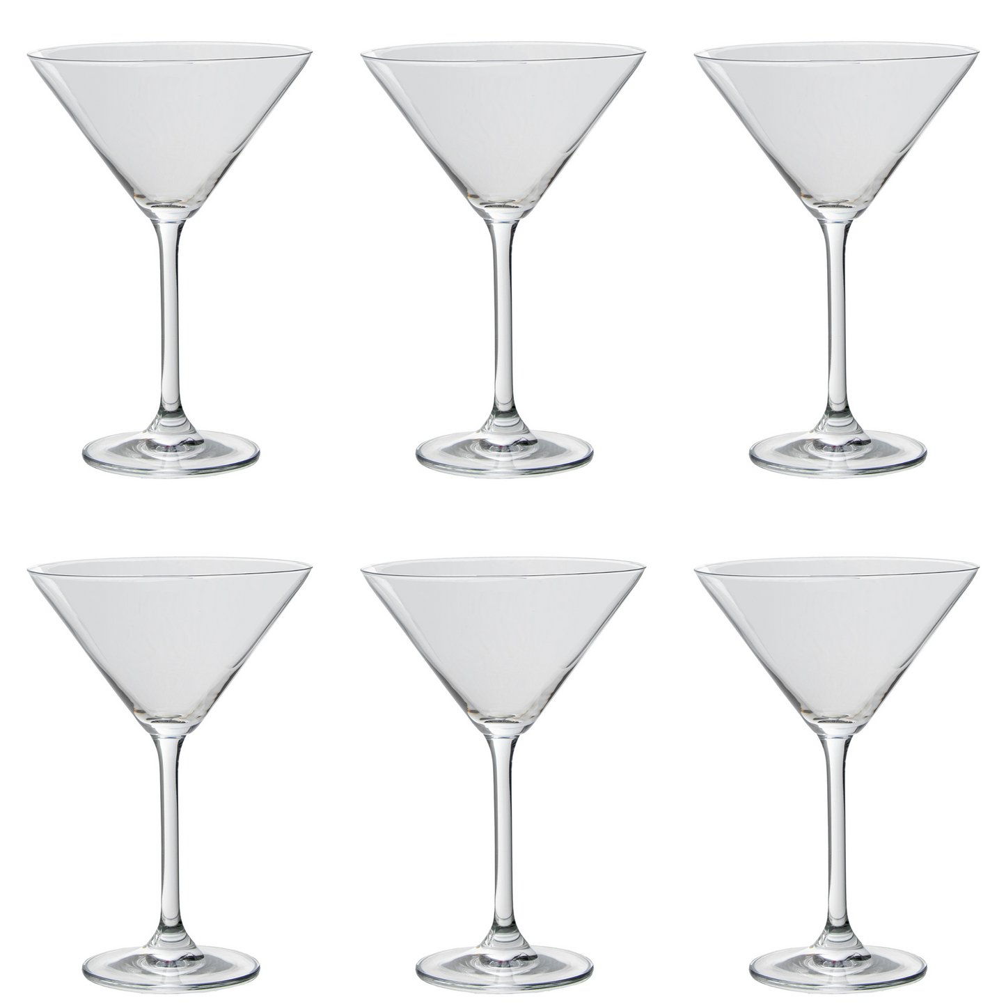 Set of 6 Bohemian Crystal Martini Glasses 210 ml Mario