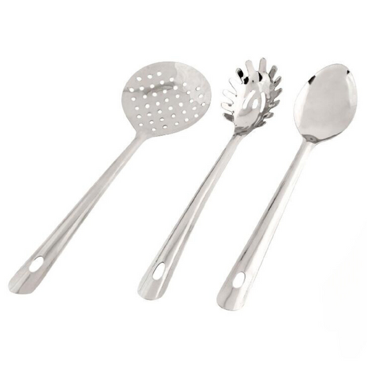 Set of 4 stainless steel kitchen utensils 33 cm Matías