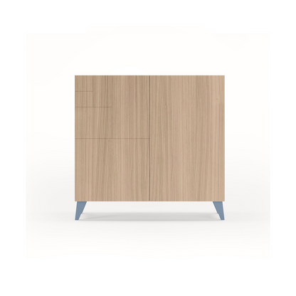 Zapatero multifunción melamina 90x27x87 cm Nogal claro