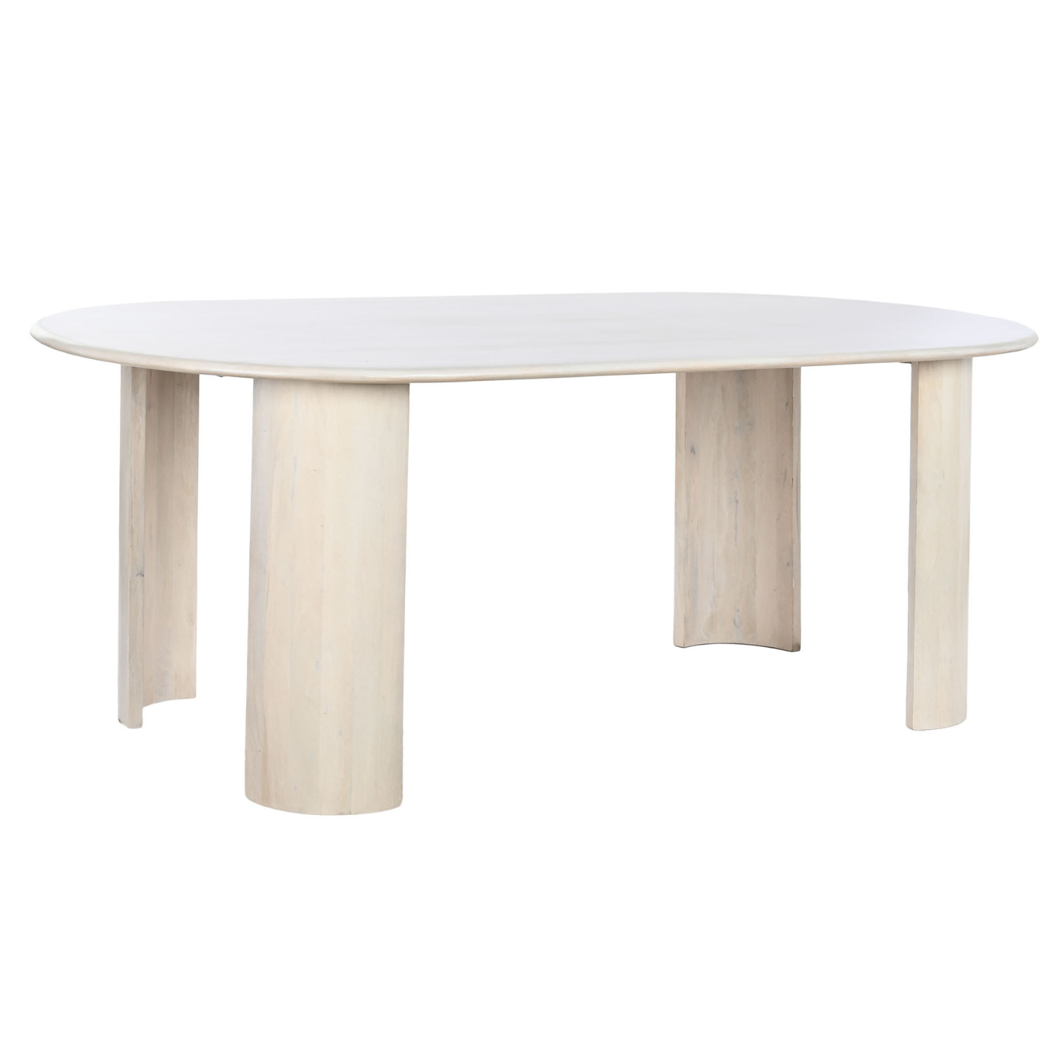 La Mesa Comedor Mango 200x100x76 cm en color blanco es una pieza central impresionante para cualquier comedor contemporáneo. Su diseño elegante y minimalista combina a la perfección la belleza natural de la madera de mango con un acabado lacado en blanco, creando un contraste sutil y sofisticado. Su generosa superficie ovalada ofrece un amplio espacio para reuniones familiares o cenas con amigos, mientras que su estructura de patas robustas garantiza estabilidad y durabilidad.