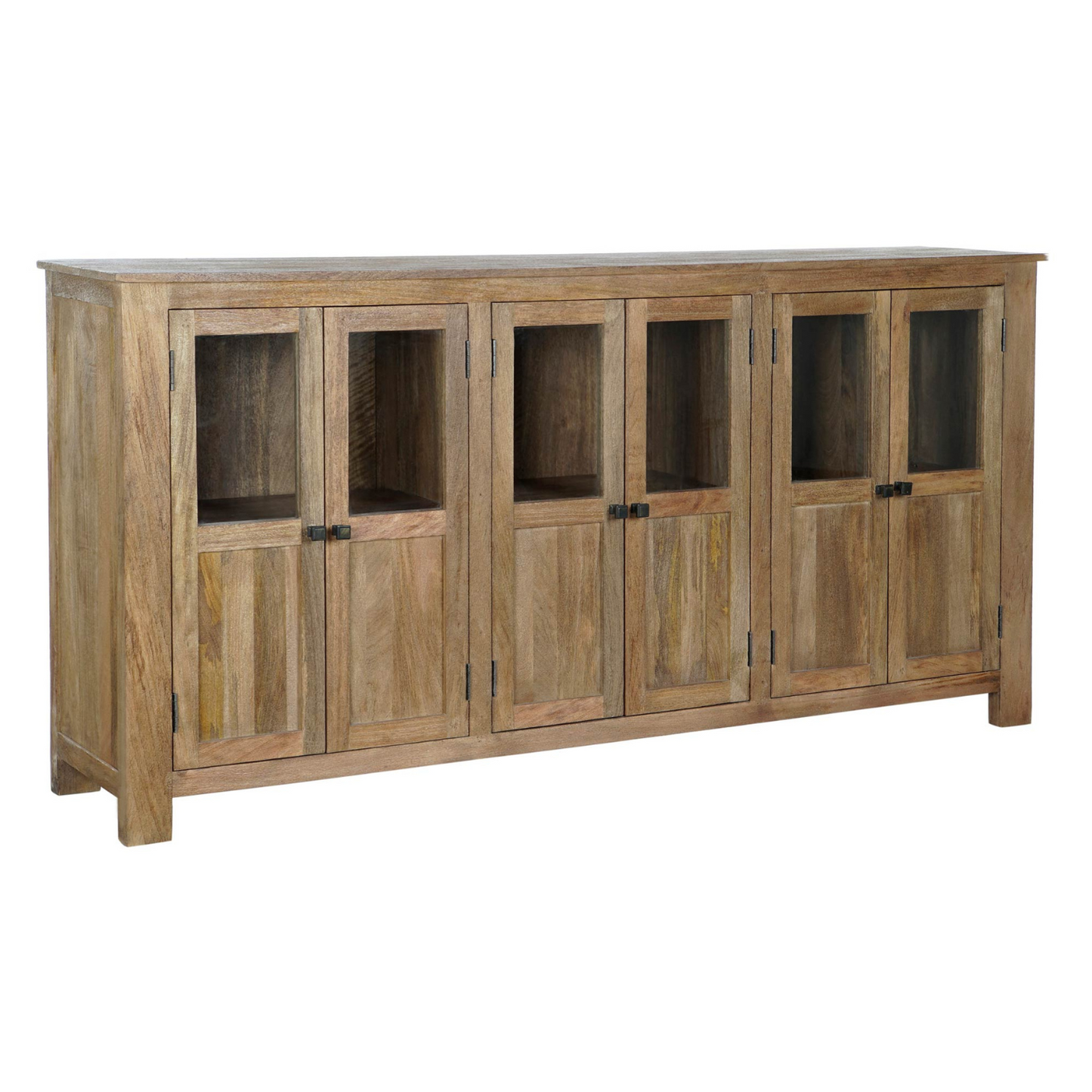 Mango wood and glass buffet 193 cm Antonio