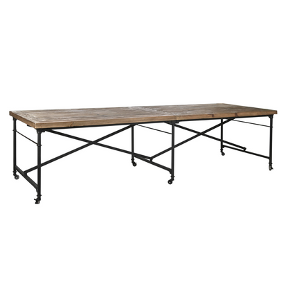 Mesa Comedor Madera Metal 300x100x78 cm