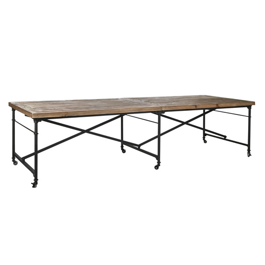 Regina wood and metal dining table 300 cm