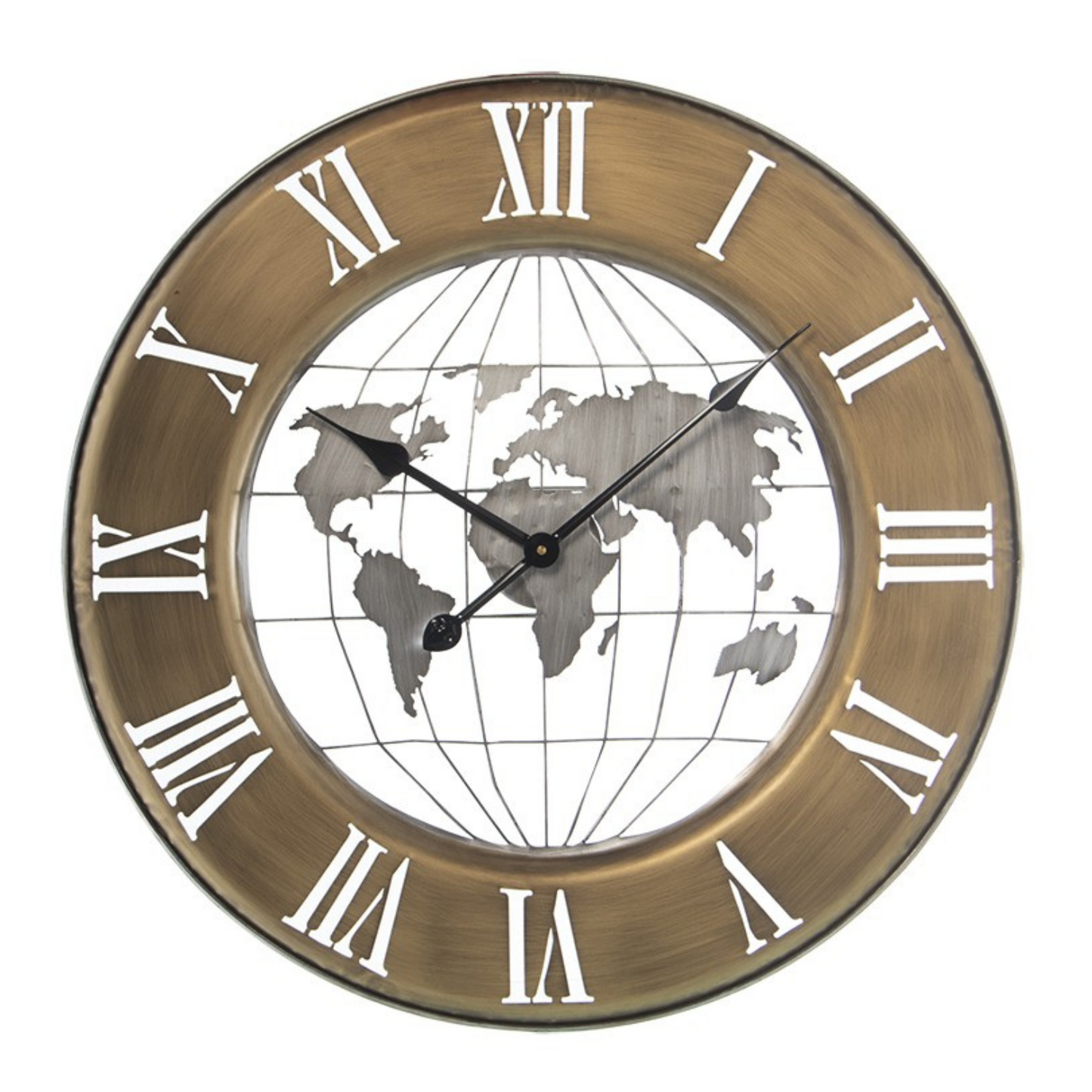 Reloj de pared de metal mapamundi 63x4,5x63 cm Francis