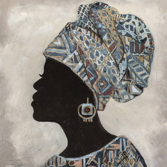 Cuadro Mujer Africana Elegante 80x80 cm