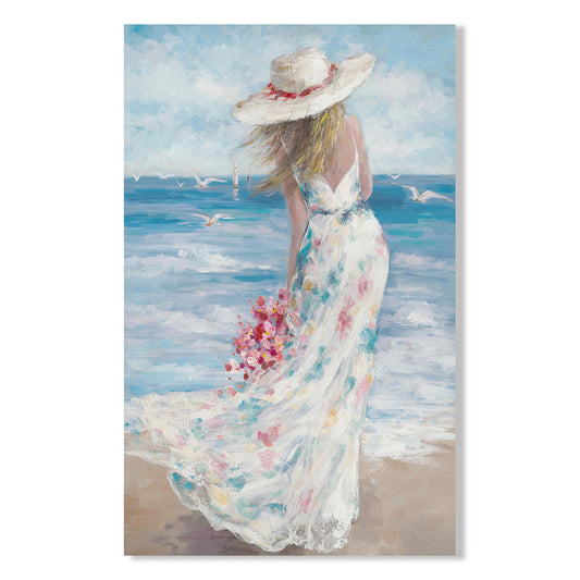 Cuadro Mujer en la Playa 80x120 cm