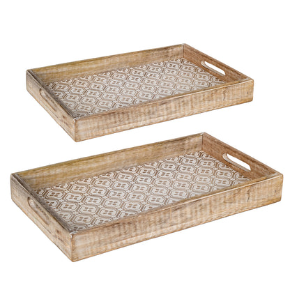 Set de 2 bandejas de madera 43x27x5,5 cm Darrell