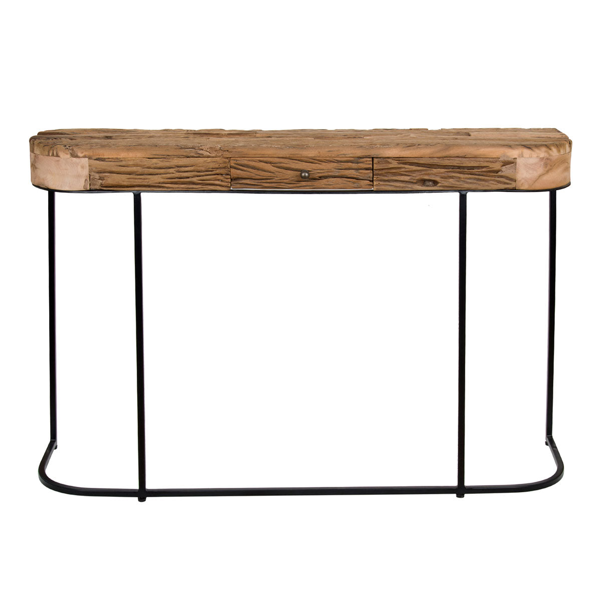 Consola de metal y madera 120x30x82 cm