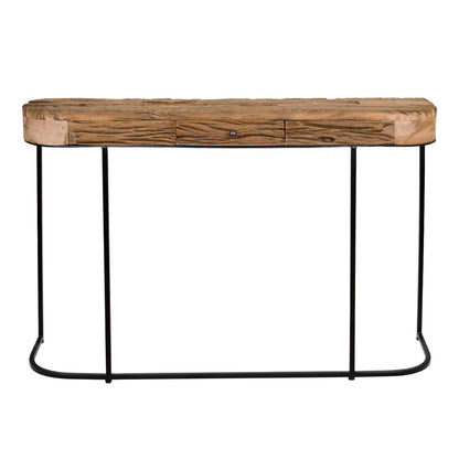 Consola de metal y madera 120x30x82 cm