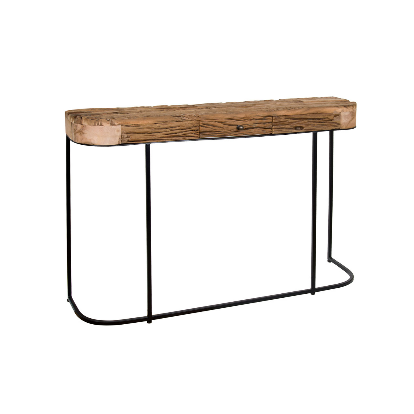 Consola de metal y madera 120x30x82 cm