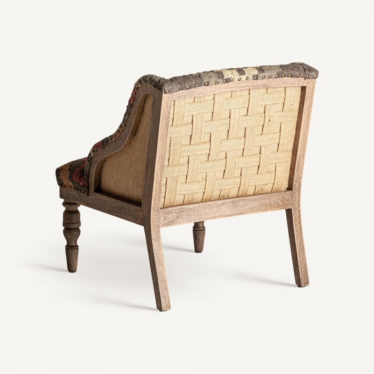 Banco de Madera de Mango con Asiento de Yute 130 x 40 x 46 cm