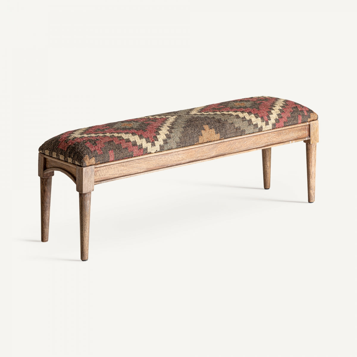 Banco de Madera de Mango con Asiento de Yute 130 x 40 x 46 cm