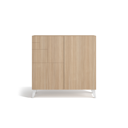 Zapatero multifunción melamina 90x27x87 cm Nogal claro