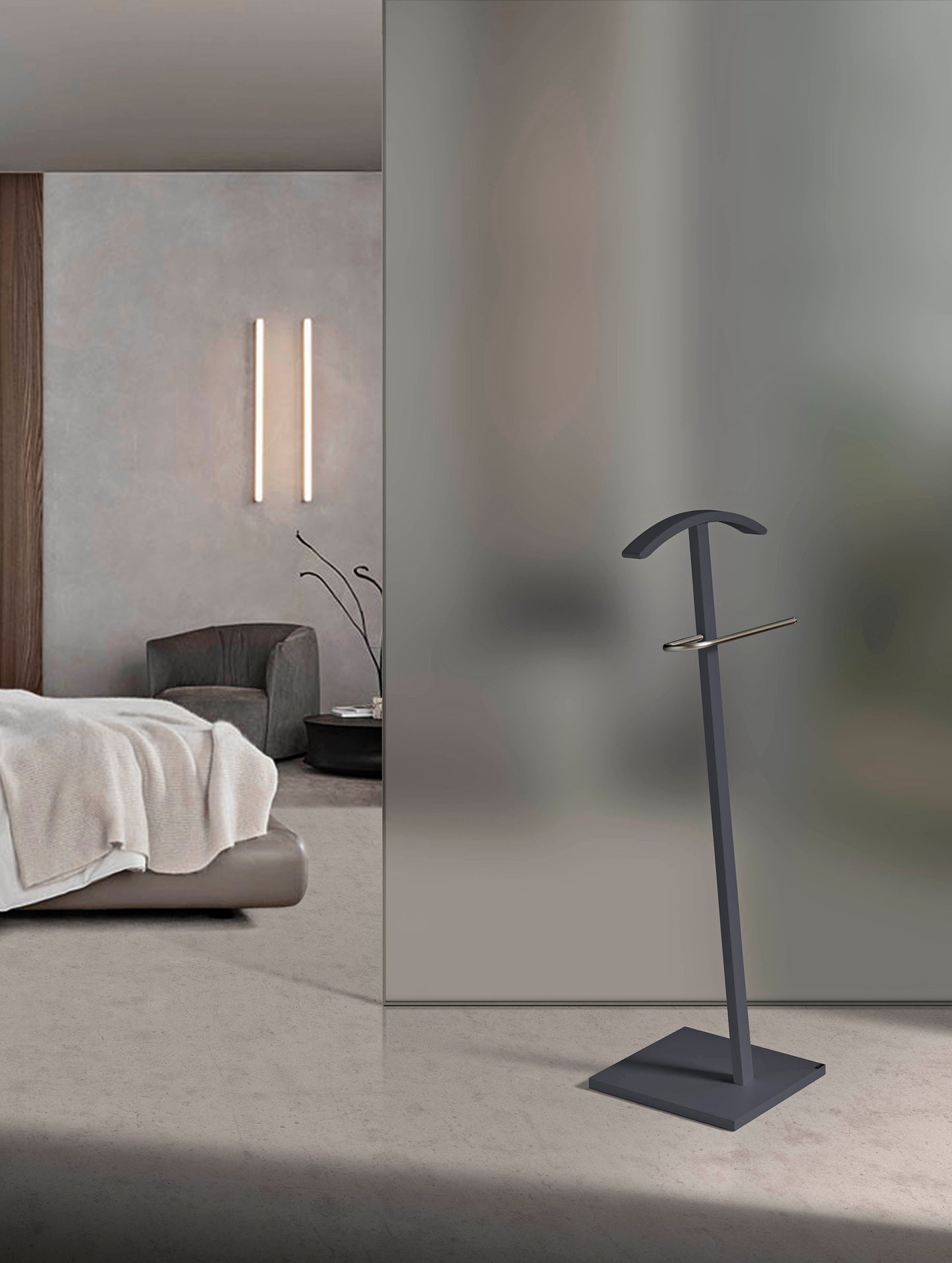 galan de noche madera de haya perchero de madera y metal galan de noche elegante perchero organizador de ropa soporte para trajes y camisas mueble para dormitorio moderno perchero resistente y decorativo azabache