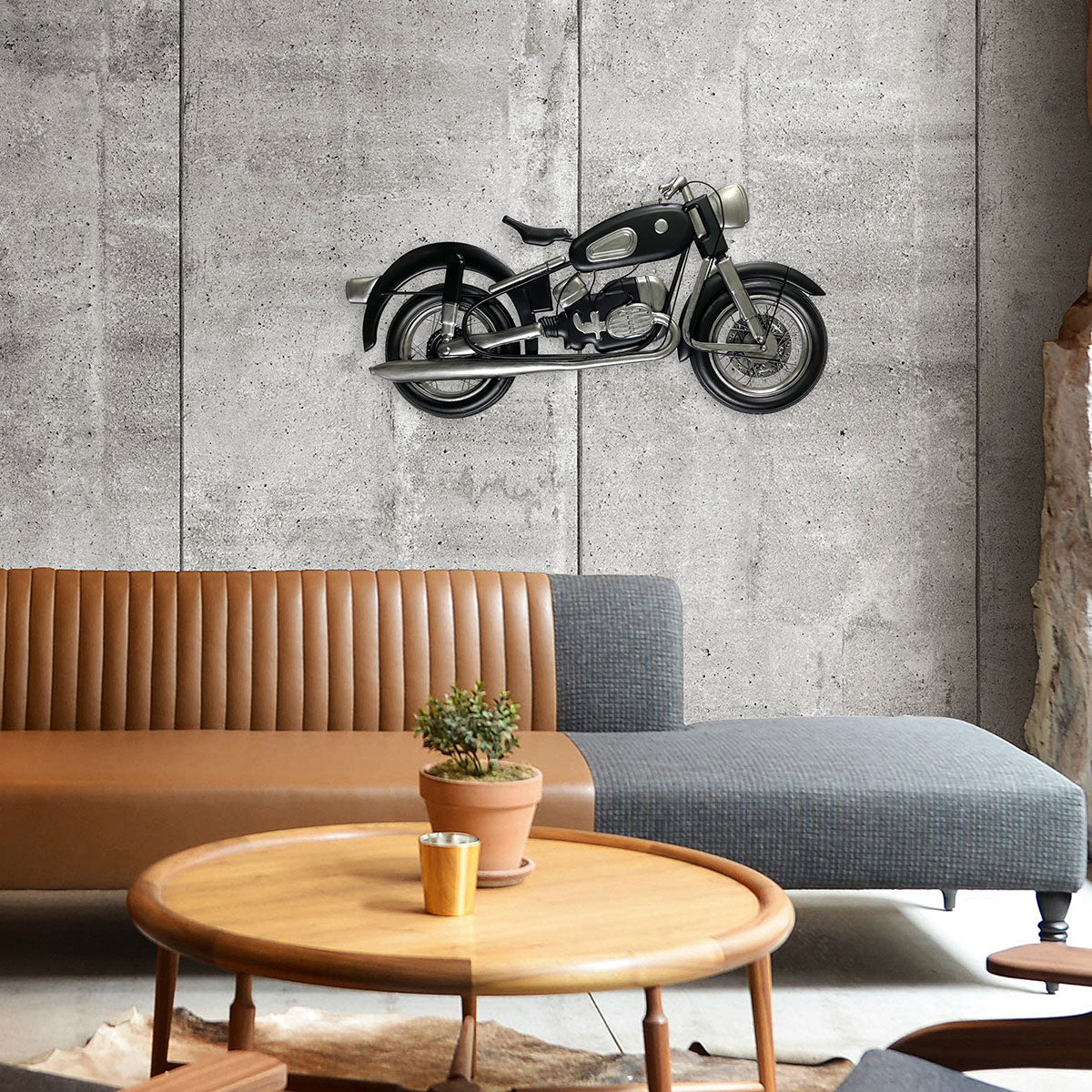 Placa de metal moto On the road 97x3,5x47,5 cm Alain