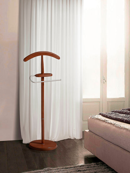 galán de noche, madera de haya, metal cromado, diseño clásico, organizador de ropa, dormitorio, maussa, práctico, atemporal