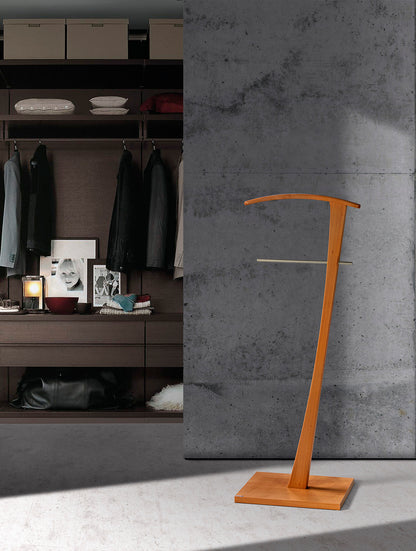 galán de noche, madera de haya, metal cromado, diseño elegante, organizador de ropa, dormitorio, maussa, funcional, moderno