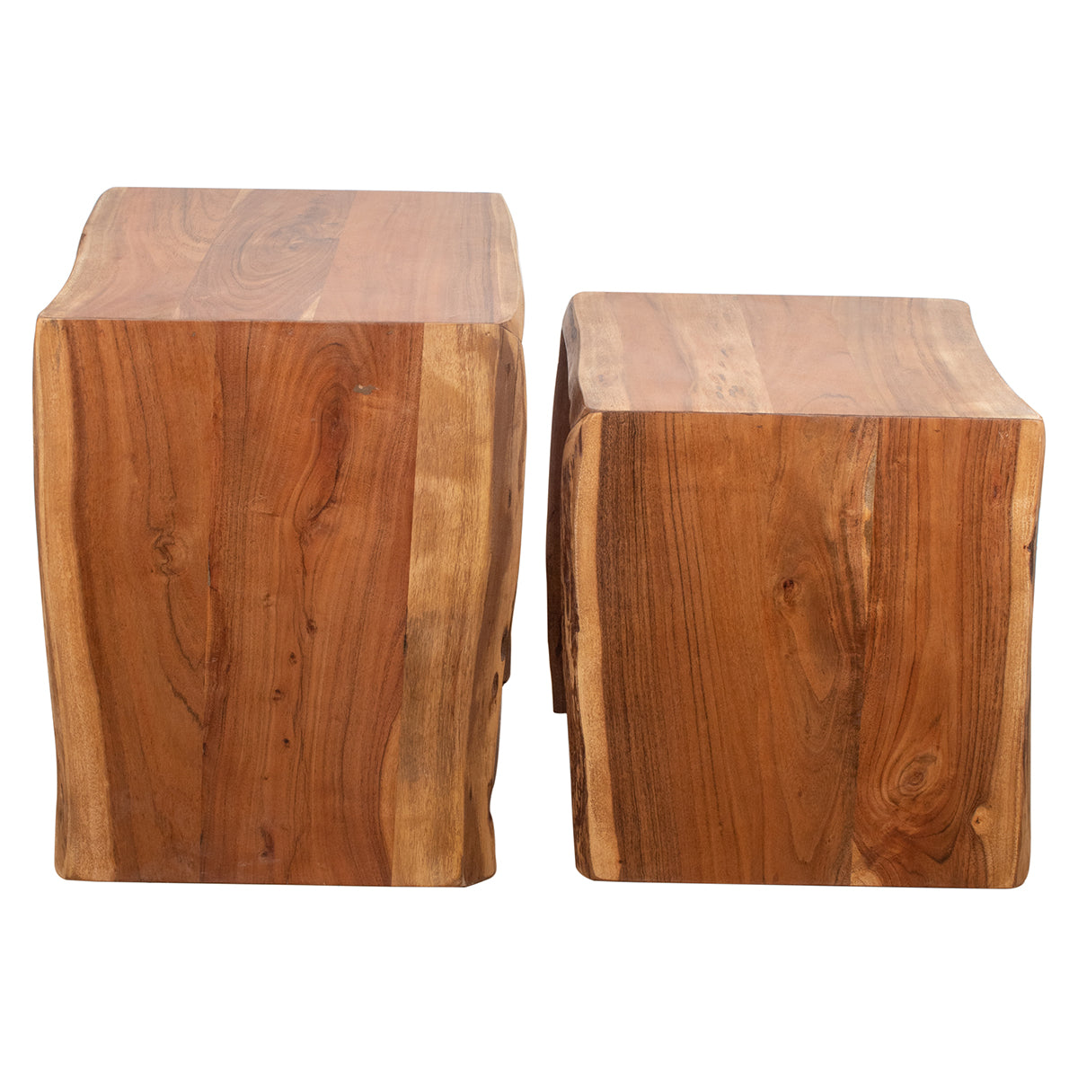 Conjunto de 2 taburetes de madera de acacia 50x39x50 cm Dabney