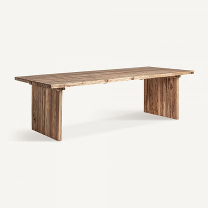 mesa de comedor, madera de teca reciclada, mesa grande, mesa para 10 comensales, comedor, muebles, madera maciza, diseño elegante, sostenible.