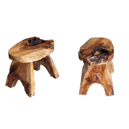 Set de 2 taburetes de madera de cedro 39x26x30 cm Curtis