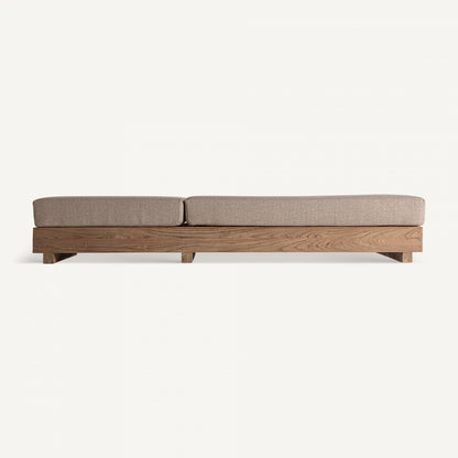 Tumbona de Diseño Sostenible | Madera Teca Reciclada y Polipropileno | 1 Plaza 80x210x106 cm