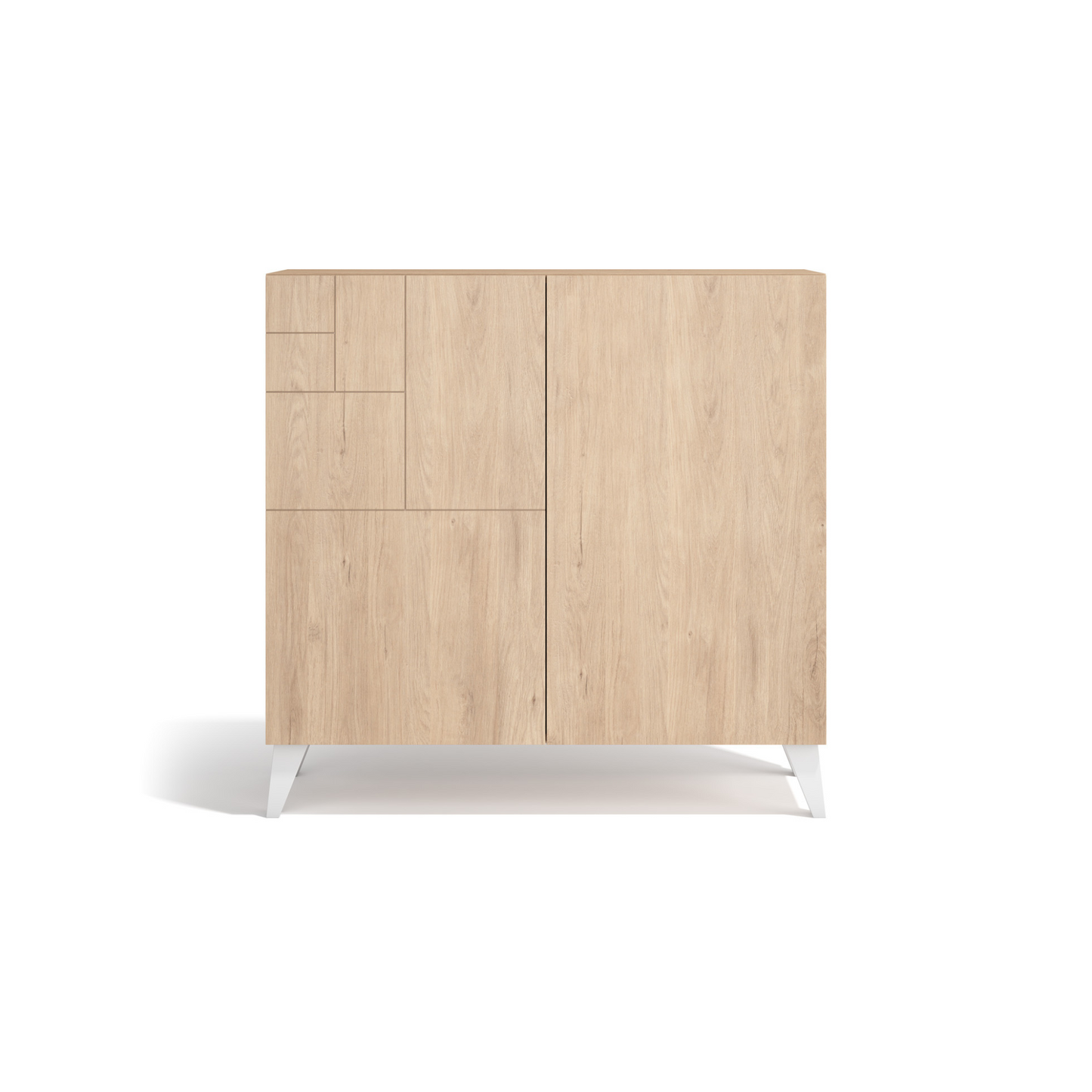 Zapatero multifunción melamina 90x27x87 cm Roble | Patas en varios colores