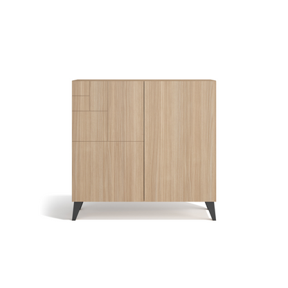 Zapatero multifunción melamina 90x27x87 cm Nogal claro