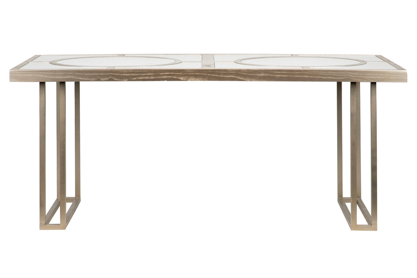 Mesa comedor madera-metal champagne 180x90x77 cm