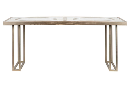 Mesa comedor madera-metal champagne 180x90x77 cm