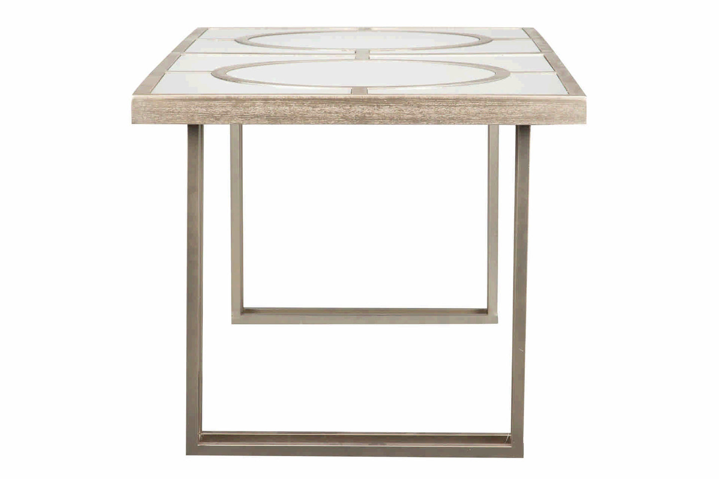 Mesa comedor madera-metal champagne 180x90x77 cm