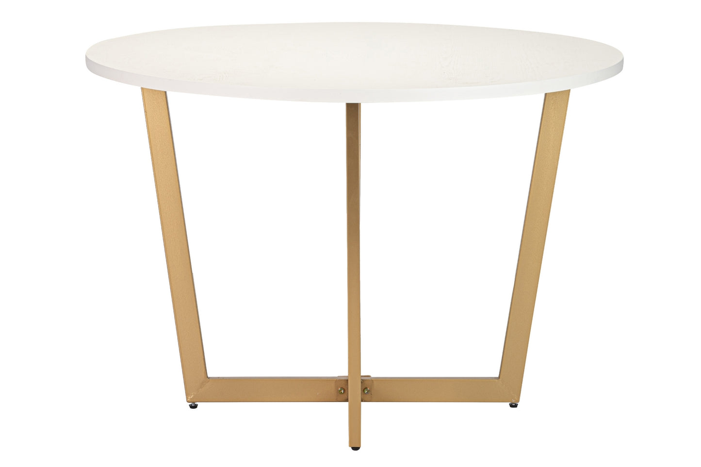 Mesa comedor mdf metal blanca dorada 110x110x75cm