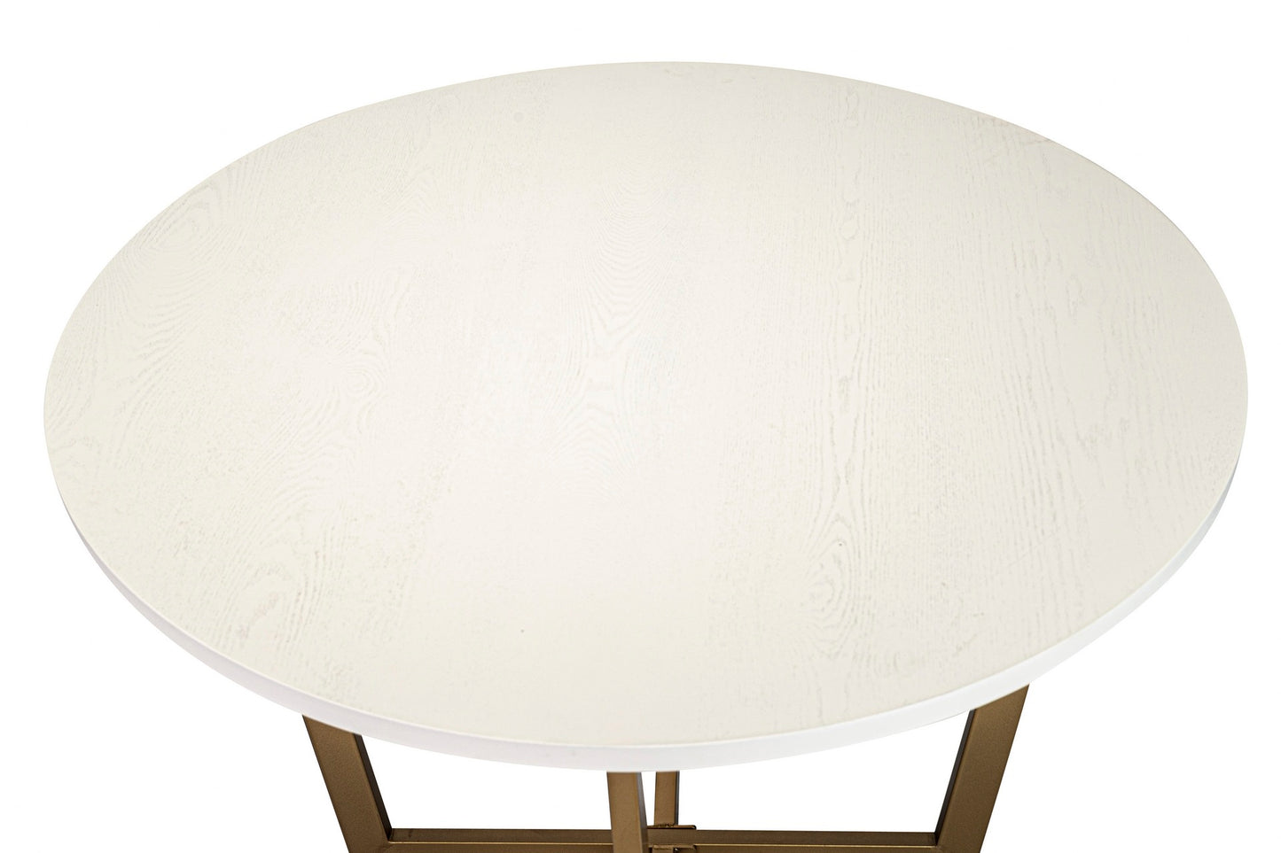 Mesa comedor mdf metal blanca dorada 110x110x75cm