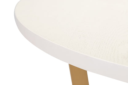 Mesa comedor mdf metal blanca dorada 110x110x75cm