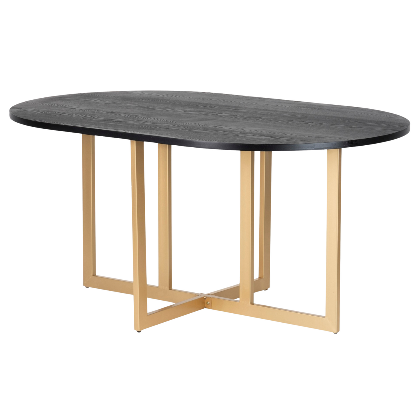 Mesa comedor mdf metal negro dorado 160x100x75 cm