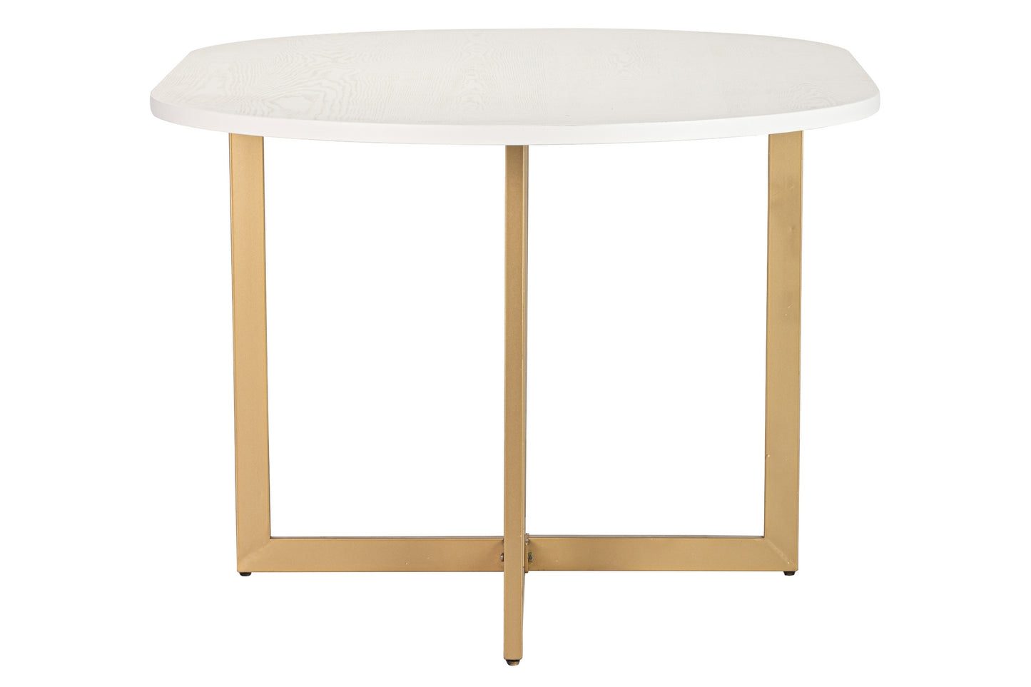 Mesa comedor mdf metal blanca dorada 160x100x75 cm