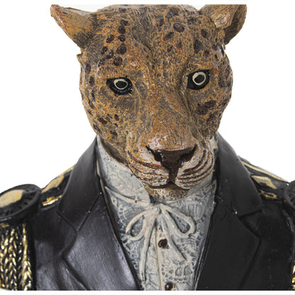 Figura resina leopardo con traje 15x13x43cm Delroy