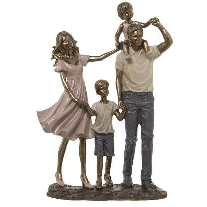 Figura de resina Familia con 2 niños 29 cm Patrick